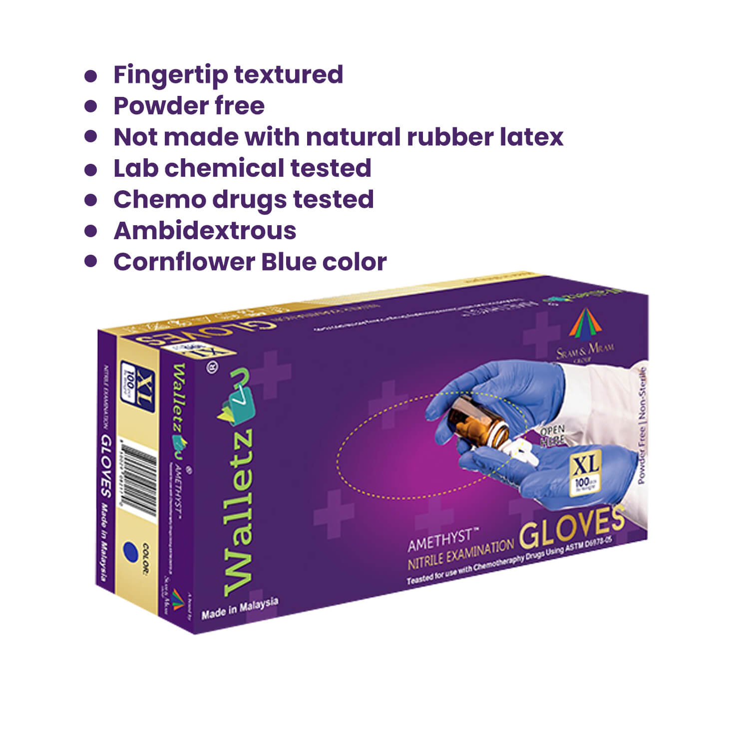 AMETHYST™ Chemotherapy Nitrile Gloves - Image 2